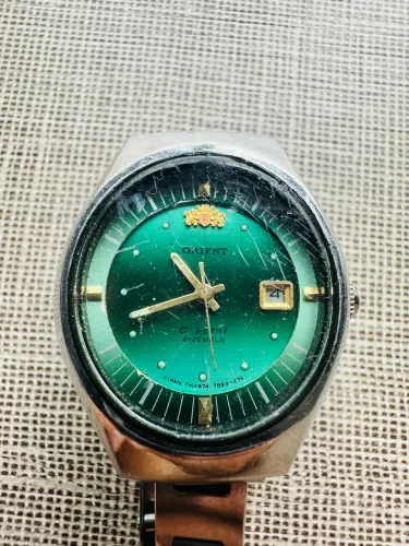 Relógio Vintage Orient Crystal Automático 21 Jewels Vintage Verde - Anos 70