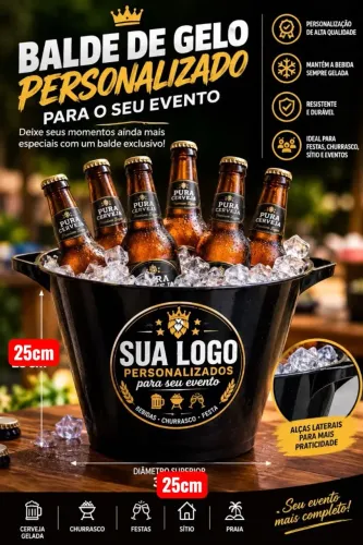 Balde de gelo 8 litros personalizado