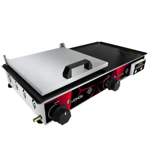 Chapa profissional INOX, com prensa e coletor, 60x30, NOVA, garantia e entrega GRÁTIS*