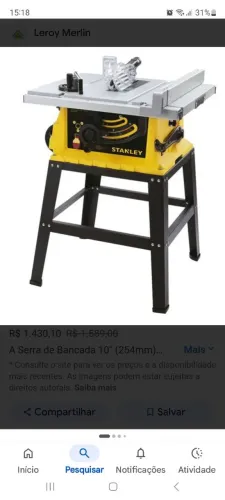 Serra de bancada Stanley SST1801.