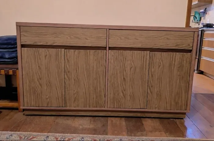 Balcão mdf com portas e gavetas