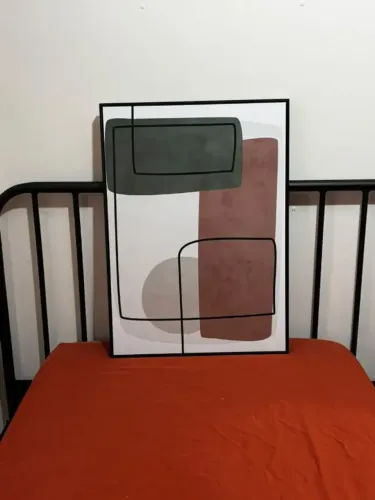Dois quadros abstratos em madeira com moldura