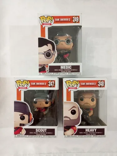 Coleção completa funko Pop Team Fortress 2 Scout 247, Heavy 248, Medic 249 Raros Vaulted