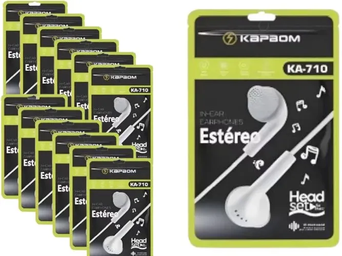 Kit 12 Fones Kapbom KA-710 Atacado P2 Microfone 