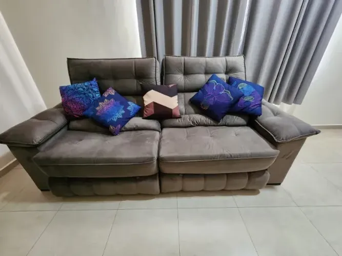 Sofá Retrátil/reclinável 2,50m Suede