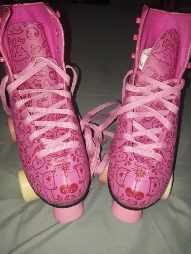 Patins Roller Estilo Clássico / New Rosa