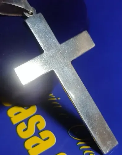Pingente Prata 950 Cruz 8.70 Gramas 60 mm Passador Para Cordão até 10 mm