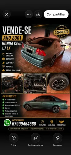 Honda Civic Sedan LX 1.7 16V 115cv Mec. 4P 2001