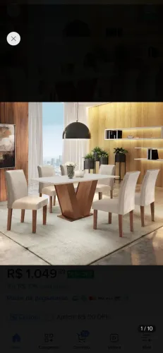 Mesa de jantar 6 cadeiras