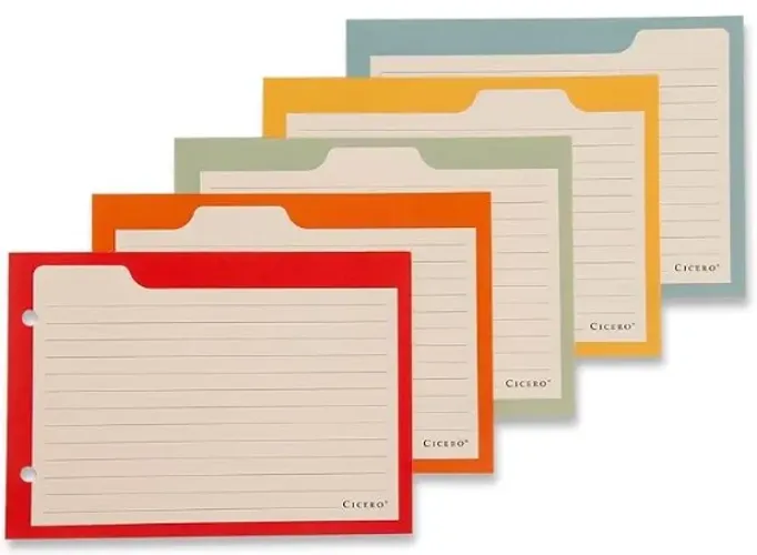 Cicero Ficha Pautada Caderno Criativo Organizador 50 FLS Offset 180g, Colorido, 8620