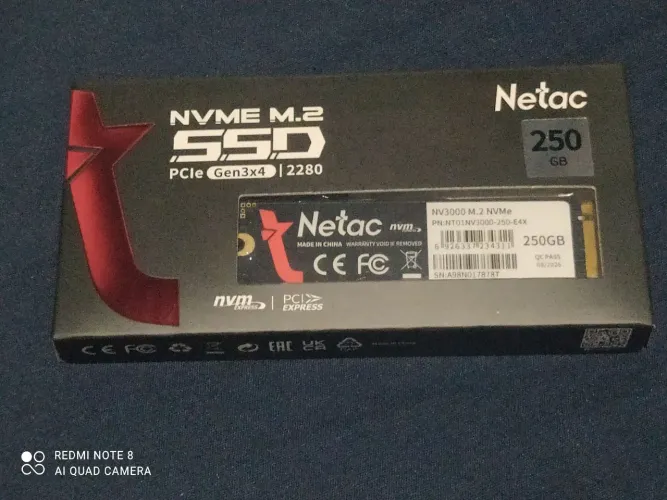 SSD Nvme M2 250GB Novo NETAC.