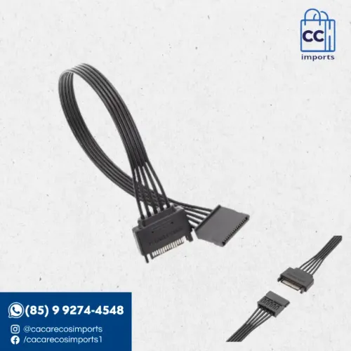 Cabo de Alimentação SATA 15 Pinos - Extensor para HDD - Fonte d... | Novo | Pronta Entrega