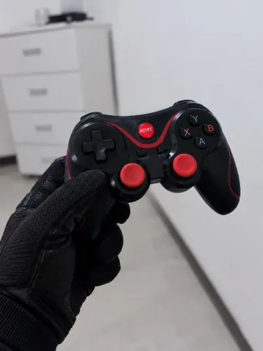 Controle Gamepad X3 Bluetooth Android/iOS/PC/TV - Preto e Vermelho