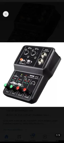 interface de áudio USB Teyun Q-12 com 2 canais.