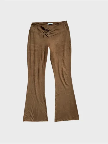 Calça flare de camurça vintage