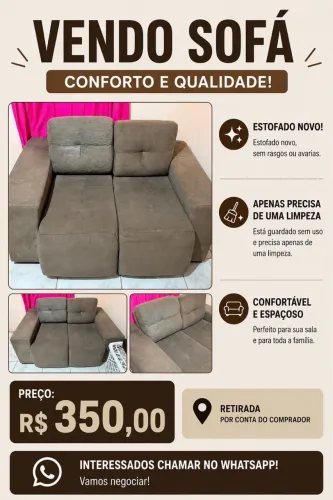 VENDE-SE SOFÁ SEMI NOVO