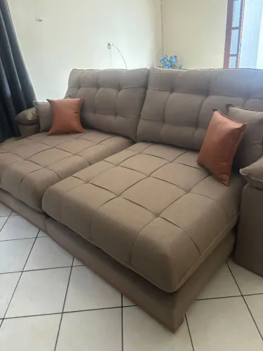 Sofá Retrátil Reclinável Verona 2.50m Linho D28 Soft - Molas Ensacadas