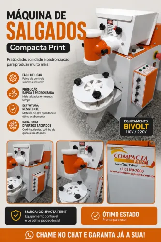 Máquina de Salgados Compacta Print - Bivolt - Excelente Estado