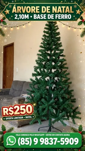 Árvore de natal 2, 10m com base de ferro