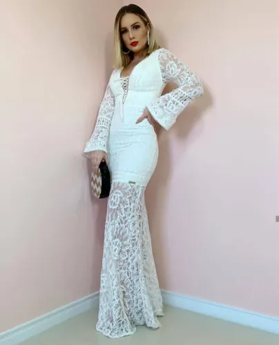Vestido de renda - Perfeito para fotos Pré-wedding