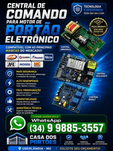 Placas de Comando para motor de portão eletrônico. 
