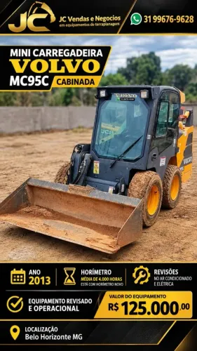 Mini Carregadeira Volvo MC95C cabinada