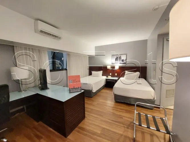 Flat para locação no Wyndham Berrini, contendo 29m², 1 dormitório e 1 vaga de garagem.