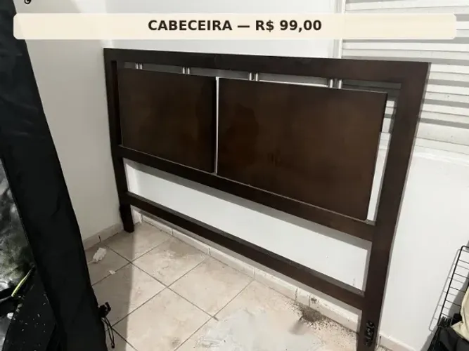 Cabeceira Casal Madeira Escura - R$99