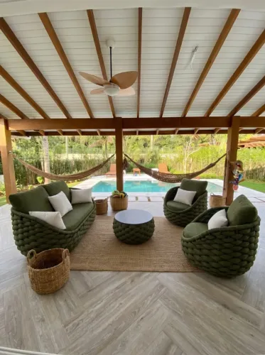 Conjunto de sofá tricô náutica artesanal pesonalizada boho chic casa verão