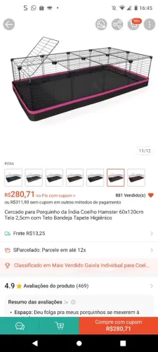 Cercadinho pra porquinho da índia