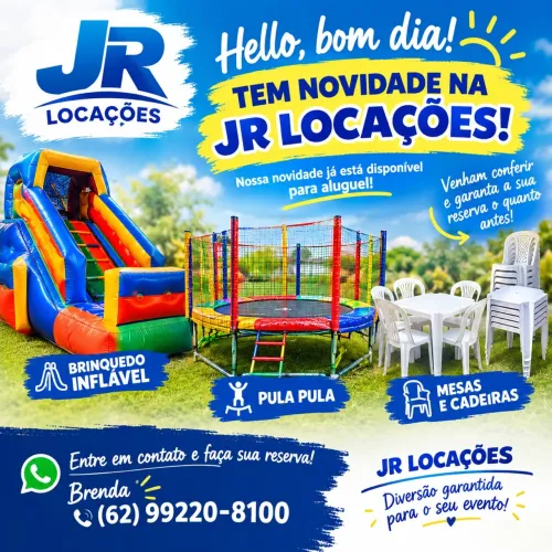 Aluguel de mesas e cadeiras, pula pula e brinquedos infláveis