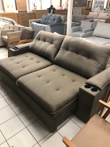 Sofá com porta copo NOVO