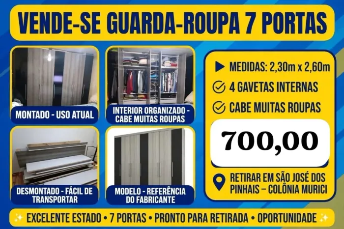 Guarda roupas 7 portas Grande (desapego)
