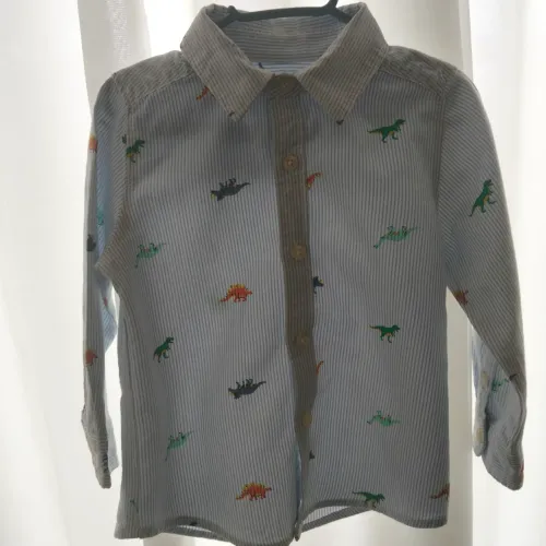 camisa infantil listrada de mangas longas 18 meses