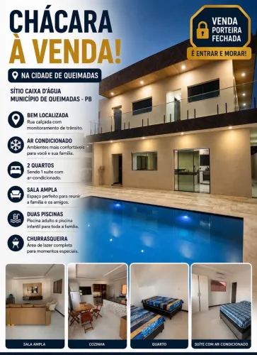 Vendo Chácara em Queimadas PB Sítio caixa d?água 