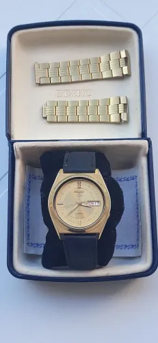 Relógio seiko 7S26-8760 automático dourado 