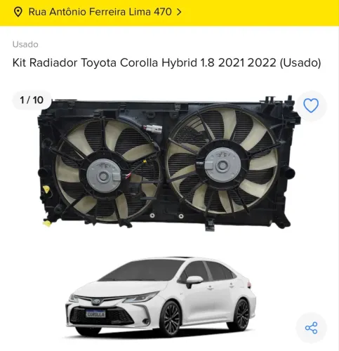 KIT RADIADOR TOYOTA COROLLA HYBRID 1.8 2022
