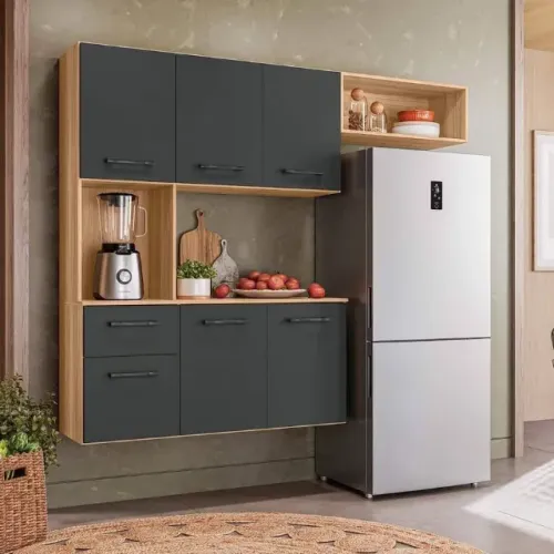 PROMOÇÃO - COZINHA SUSPENSA RAMALA 1.60 C/ 6 PORTAS 01 GAVETA - NICIOLI