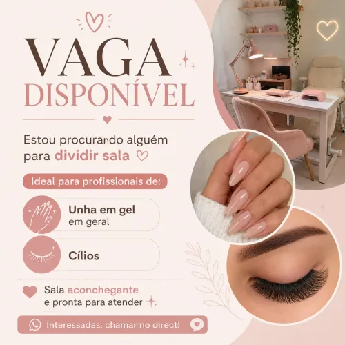 Procura-se profissionais pra cílios e Nial design