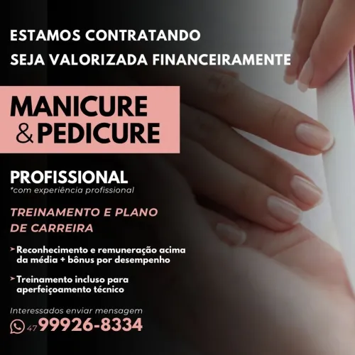 Vaga para nail designer no bairro Iririú 