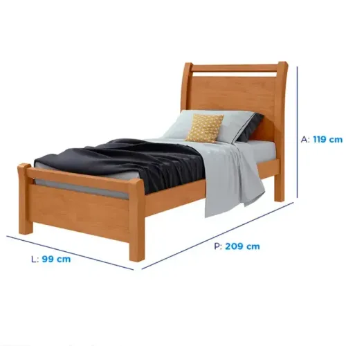 Cama Solteiro Reali Moderna e Elegante