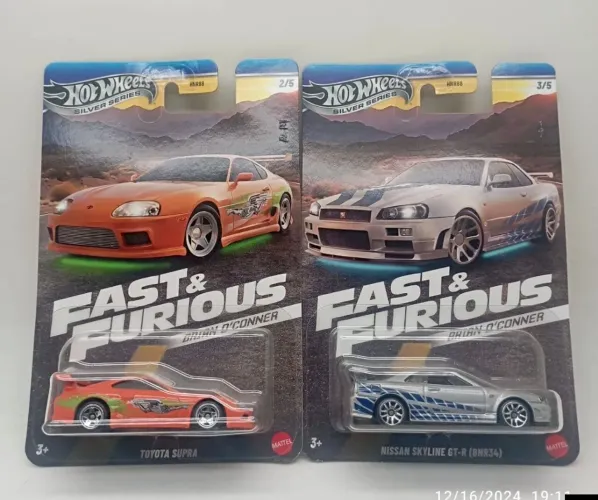 2024 Hot Wheels Silver Fast & Furious Nissan Skyline GT-R Brian Toyota Supra