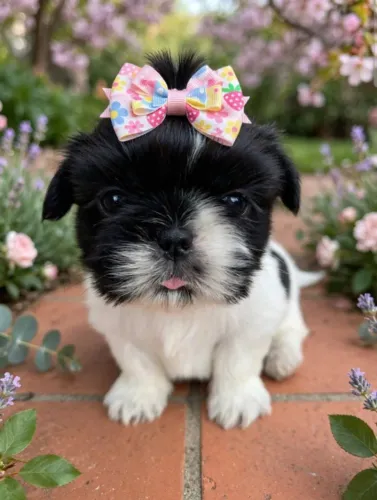Linda Shih-tzu Panda porte pequeno muito fofa.
