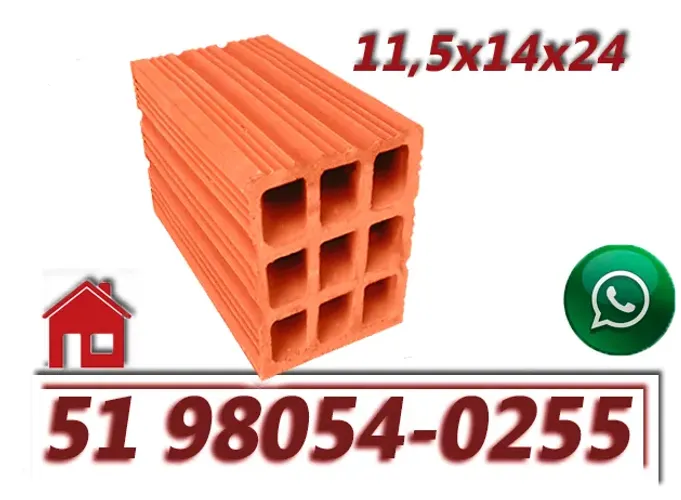 Tijolos 9 Furos 11,5x14x24