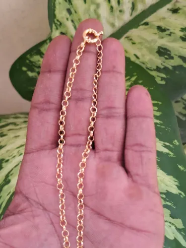 Corrente Feminina Elo Português 45cm Banhada a Ouro18K