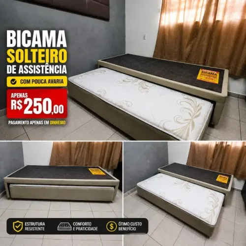 Bicama box 3 em 1 com auxiliar - LEIA DESCRIÇÃO