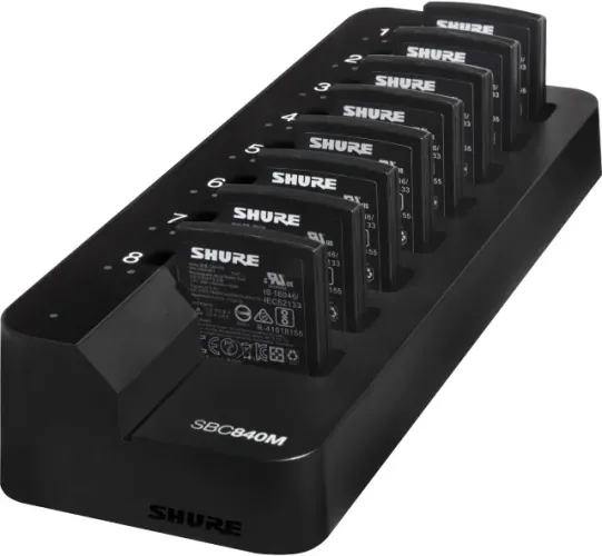 Carregador De Bateria Com 8 Compartimentos Shure Sbc840m