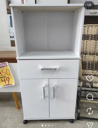Balcão branco p/ 2 fornos novo