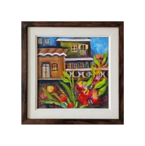 Socorro Lira, Quadro Pintura em Tela, 27,5X27,5cm, Assinada, Datada, Título e com Moldura