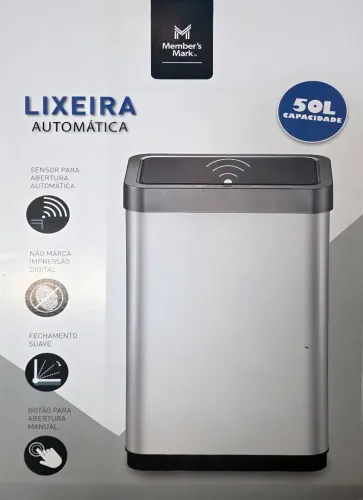 Lixeira automática inox 50 Litros 